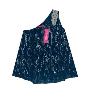 LILLY PULITZER Siene One Shoulder Silk Top